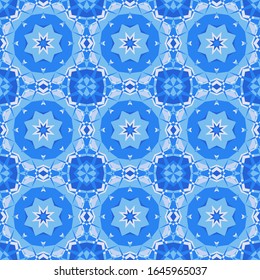 Modern seamless vector pattern in blue. Bright pattern for textiles, pillows, interior decoration.