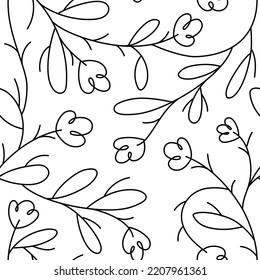 Modern  seamless vector pattern branches line, great design for any purposes.