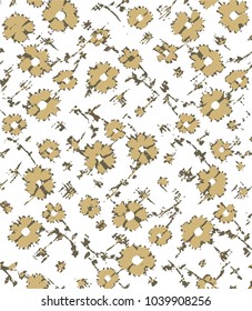 modern, seamless, vector, yellow daisy flowers . Graphic style 