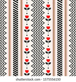 Modern Seamless vertical striped pattern in Aztec style. Trendy Ikat geometric folklore ornament. Tribal ethnic vector texture.Design for fashion,fabric,wallpaper,wrapping and all prints on white