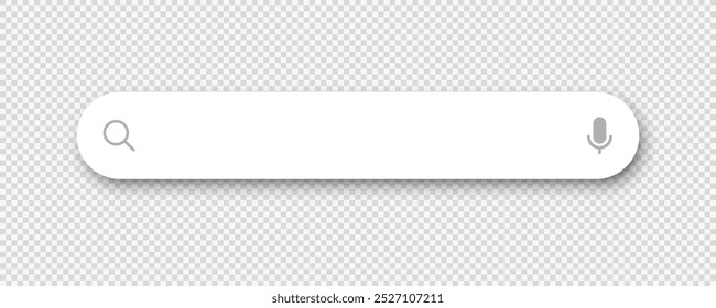 Uma barra de pesquisa moderna com um ícone de microfone para a funcionalidade aprimorada de pesquisa de voz