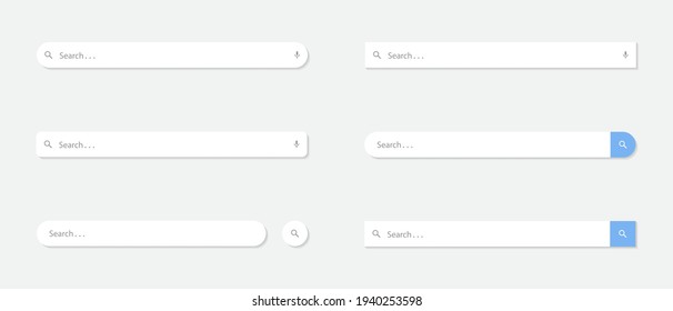 Modern Search Bar UI Design. Website Searching Box Vector Image