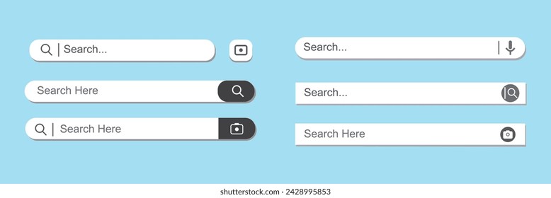 Modern Search Bar UI Design. Website Searching Box Vector Image, eps10