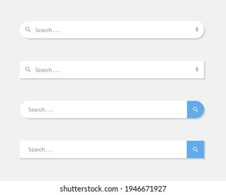 Modern Search Bar UI Flat Design. Minimalist Website Searching Box Vector Images