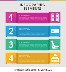 Modern seat infographic template. infographic design with seat icons includes ticket, plane seats. can be used for presentation, diagram, annual report, web design.