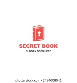 Vector moderno del logotipo del libro secreto sobre fondo blanco