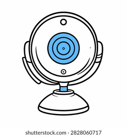 A modern security camera designed for surveillance, monitoring indoor and outdoor spaces with high-definition video capabilities.