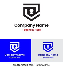 
 Diseño del logotipo del concepto de seguridad moderna
