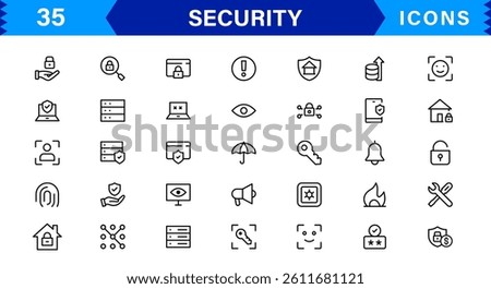 Modern Security Icons for Professional Designs. Featuring Essential Protection, Lock, and Shield Symbols to Strengthen Your Projects.