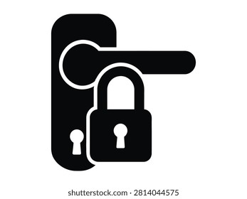 Modern security lock symbol on transparent background with keyhole design