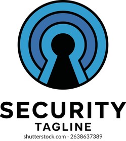 Modern security logo with keyhole design for cybersecurity and data protection