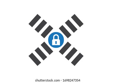 Vector vectorial de icono de bloqueo moderno de la almohadilla de seguridad