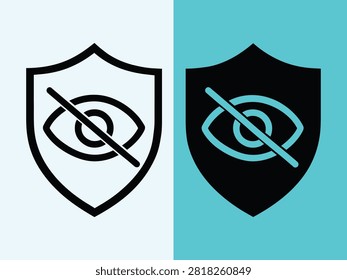 Modern security shield logo design featuring watchful eye and crossed arrows for proactive defense and surveillance protection vector