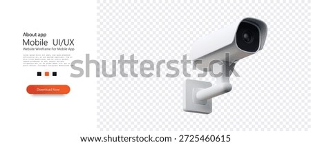 Modern Security Surveillance Camera Isolated with Minimal 3D Design for Monitoring and Safety Concept vector illustration