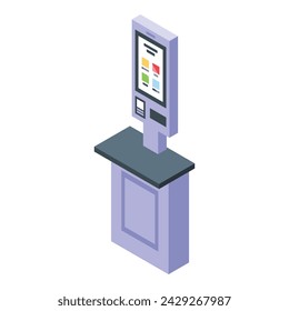 Modern self service icon isometric vector. Panel device. Register outlet