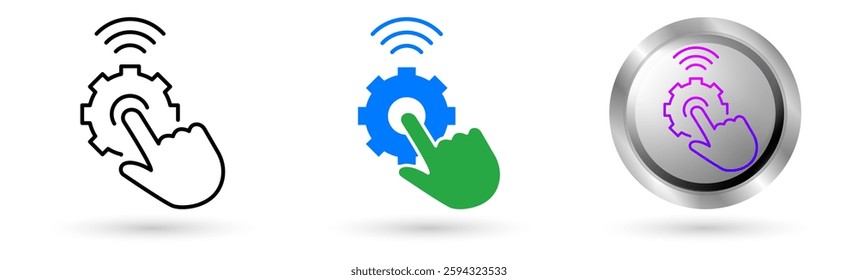 Modern Self Service icons present automation technology in customer service, Available in various styles, including outline, solid, and glossy effects, ideal for helpdesk software etc.