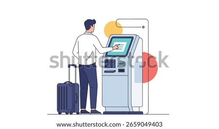 Modern self service kiosk machine enhances travel experience with intuitive interface and efficient operations
