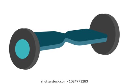 Modern self-balancing electric gyroboard vector cartoon illustration isolated on white background.