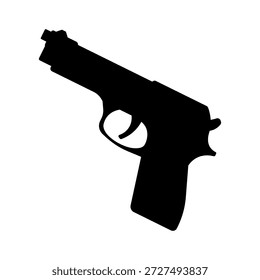 Icono de arma de pistola semiautomática moderna para juegos y Sitios web