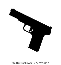 Icono de arma de pistola semiautomática moderna para juegos y Sitios web