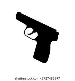 Modern semi automatic pistol gun weapon flat icon for games and websites