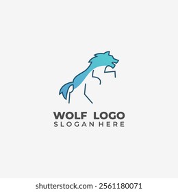 Modern Semi Lineart Wolf Logo with Elegant Touch