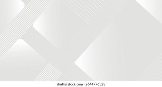Design de fundo Semple moderno com padrão de linha diagonal em cor cinza. Modelo horizontal branco vetorial para business banner nice
