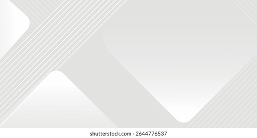 Design de fundo Semple moderno com padrão de linha diagonal em cor cinza. Modelo horizontal branco vetorial para banner comercial 