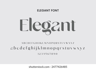 Serif moderno | Letras del alfabeto elegante logo fuente y número Letras clásicas Minimal Fashion Typography decoración Fuentes para la marca Ilustración vectorial del logotipo de la boda