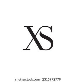 Modern Serif Letter XS Monogram Logo