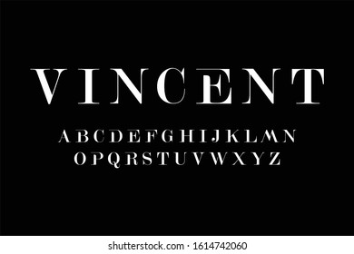 Modern serif typeface design. Vector illustration.