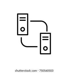 Modern server line icon. Premium pictogram isolated on a white background. Vector illustration. Stroke high quality symbol. Server icon in modern line style.