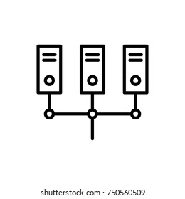 Modern server line icon. Premium pictogram isolated on a white background. Vector illustration. Stroke high quality symbol. Server icon in modern line style.