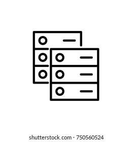 Modern server line icon. Premium pictogram isolated on a white background. Vector illustration. Stroke high quality symbol. Server icon in modern line style.