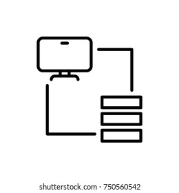 Modern server line icon. Premium pictogram isolated on a white background. Vector illustration. Stroke high quality symbol. Server icon in modern line style.
