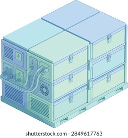 Modern server racks containing multiple networked servers and hardware components.
