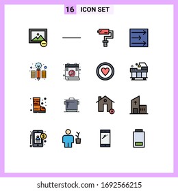 Modern Set of 16 Flat Color Filled Lines Pictograph of poem; letter; tool; pencil; creative Editable Creative Vector Design Elements