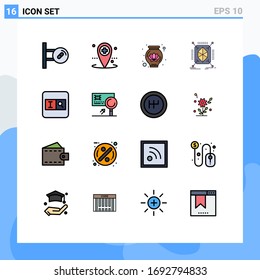 Modern Set of 16 Flat Color Filled Lines Pictograph of text field; form; pot; structure; prototyping Editable Creative Vector Design Elements