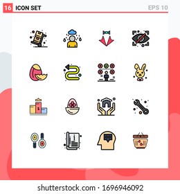 Modern Set of 16 Flat Color Filled Lines and symbols such as security; eye; bow; block; tie Editable Creative Vector Design Elements