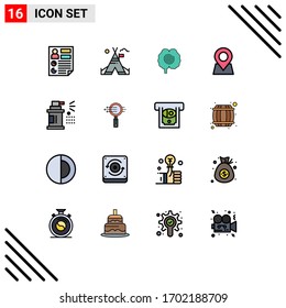 Modern Set of 16 Flat Color Filled Lines and symbols such as bottle; marker; american; map; psychology Editable Creative Vector Design Elements