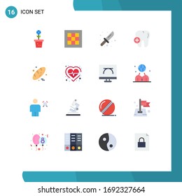 Modern Set of 16 Flat Colors Pictograph of baking; medical; area; hospital; knife Editable Pack of Creative Vector Design Elements