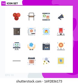 Modern Set of 16 Flat Colors Pictograph of living; shopping; internet; ecommerce; web Editable Pack of Creative Vector Design Elements