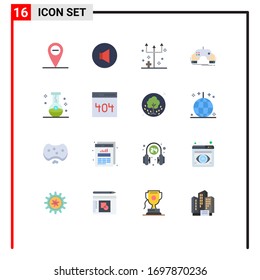 Modern Set of 16 Flat Colors Pictograph of flask; bottle; horror; app; mobile Editable Pack of Creative Vector Design Elements