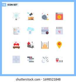 Modern Set of 16 Flat Colors and symbols such as task; list; measuring; business; design Editable Pack of Creative Vector Design Elements