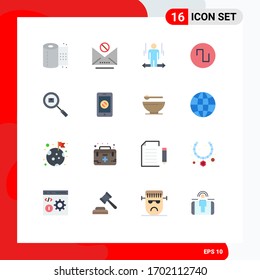 Modern Set of 16 Flat Colors and symbols such as delivery; wave; user; square; right Editable Pack of Creative Vector Design Elements