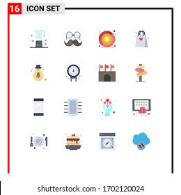 Modern Set of 16 Flat Colors and symbols such as hobby; shopping; glasses; revenue; finance Editable Pack of Creative Vector Design Elements