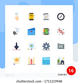 Modern Set of 16 Flat Colors and symbols such as pollution; emission; machine; car; watch Editable Pack of Creative Vector Design Elements