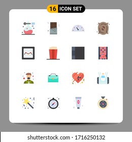 Modern Set of 16 Flat Colors and symbols such as graph; analytics; gauge; seeds; fertilizer Editable Pack of Creative Vector Design Elements