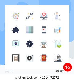 Modern Set of 16 Flat Colors and symbols such as extension; prayer; internet; pray; man Editable Pack of Creative Vector Design Elements