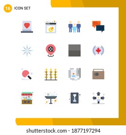 Modern Set of 16 Flat Colors Pictograph of chat; popup; webpage; message; health Editable Pack of Creative Vector Design Elements